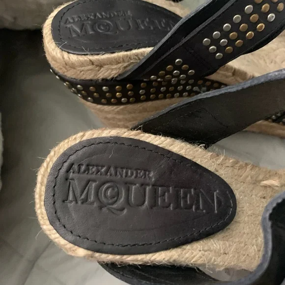 Alexander McQueen Leather Studded Espadrilles - Picture 7 of 10